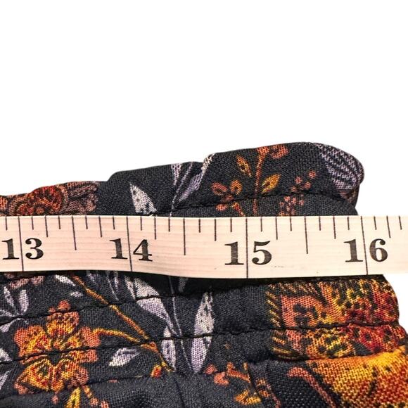 Evereve Tinslee Mesh Floral Ruffled Top Mini Skirt 2 PC Set Dark Fairy, XL - Picture 7 of 9